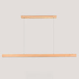 Modern Walnut Wooden Linear Island Hanging Light Image - 15