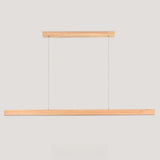 Modern Walnut Wooden Linear Island Hanging Light Image - 15