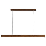 Modern Walnut Wooden Linear Island Hanging Light Image - 5
