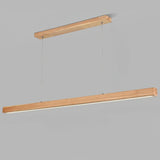Modern Walnut Wooden Linear Island Hanging Light Image - 8