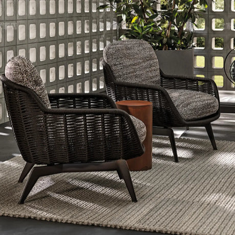 Modern Waterproof Outdoor Woven Lounge Chair Patio Sofa Image - 5