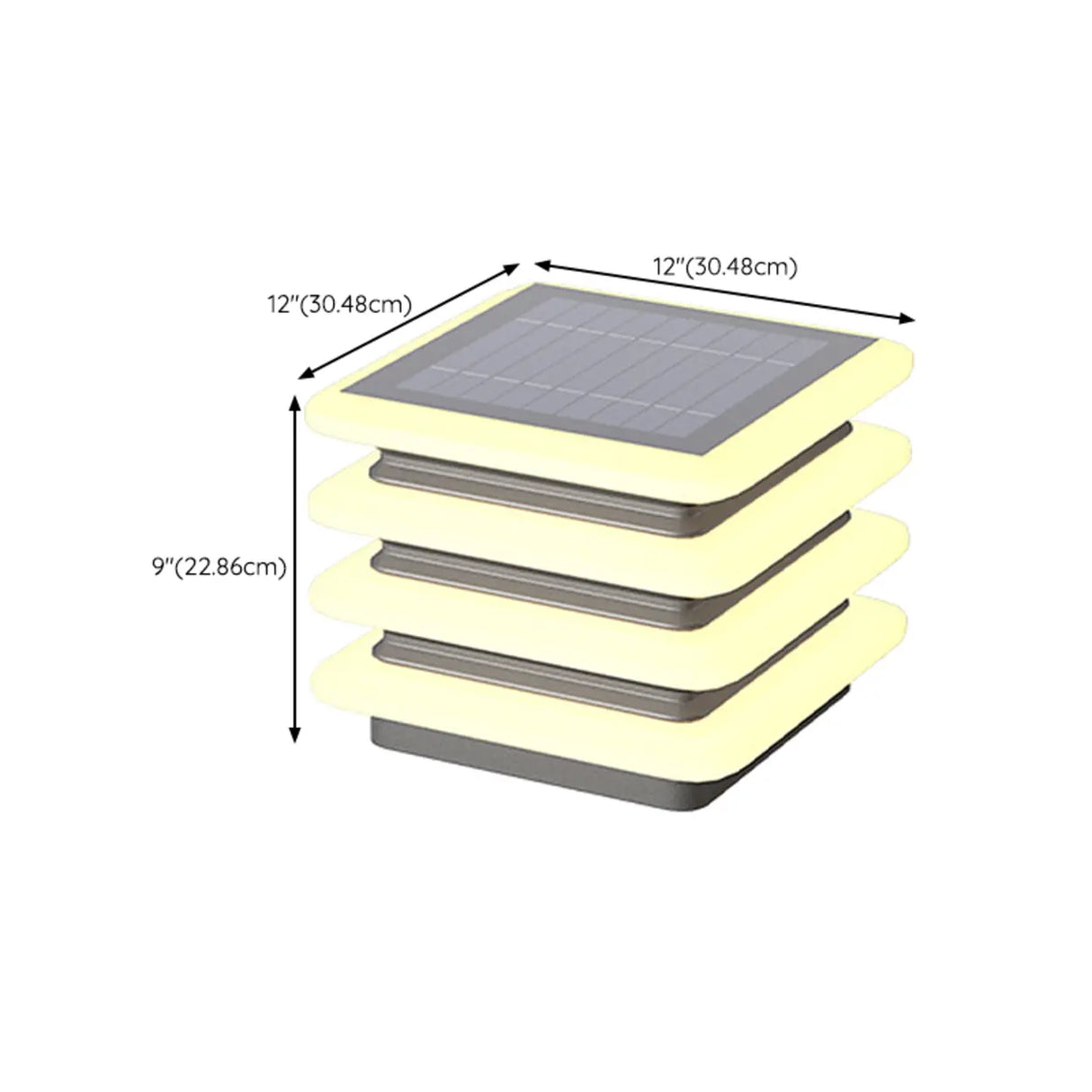 Modern Waterproof Solar LED Tiered Pillar Cap Light 