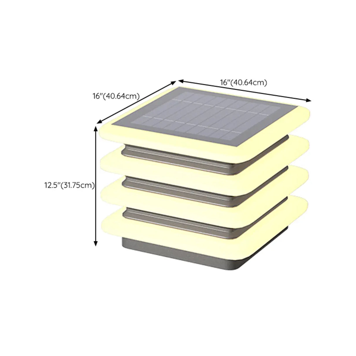 Modern Waterproof Solar LED Tiered Pillar Cap Light Image - 15