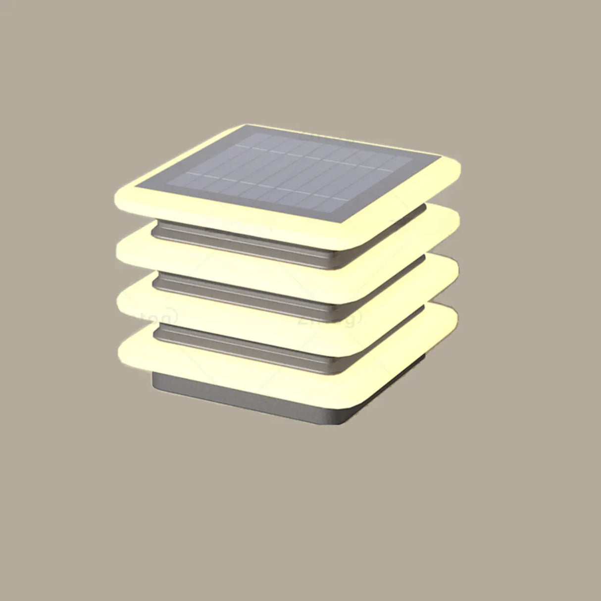 Modern Waterproof Solar LED Tiered Pillar Cap Light Image - 3