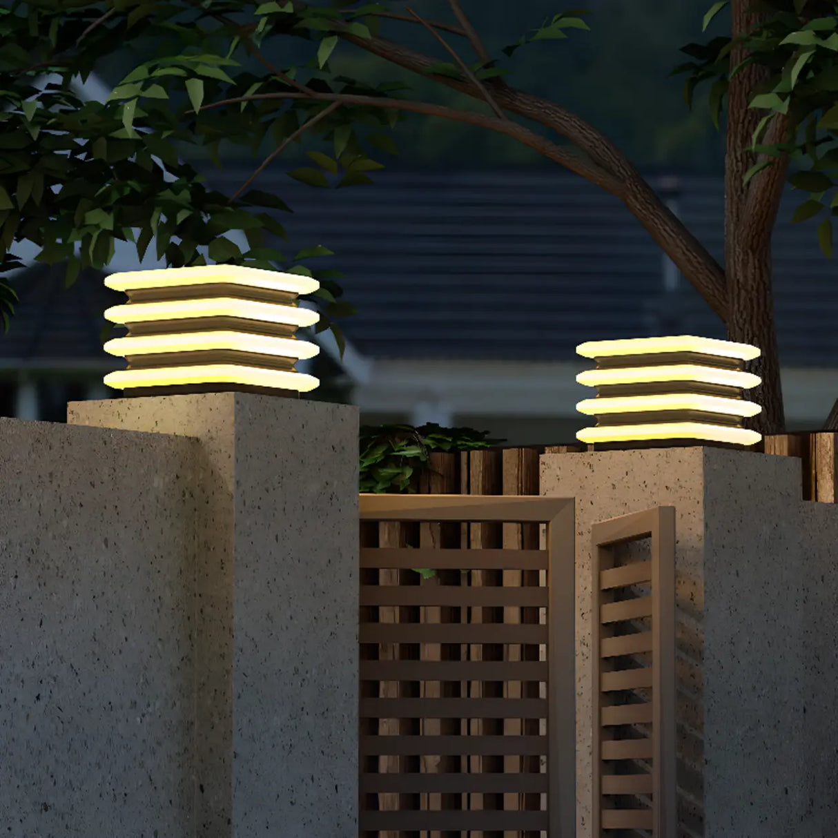 Modern Waterproof Solar LED Tiered Pillar Cap Light Image - 8