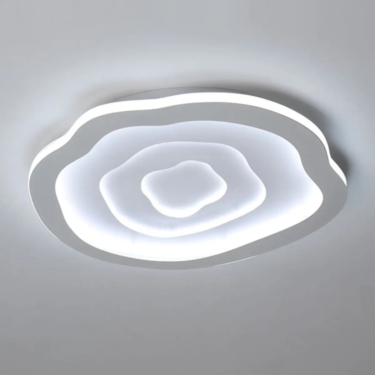 Bedroom Tier Wave White LED Flush Mount Ceiling Light Image - 7