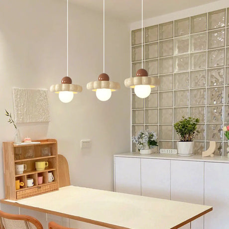Modern Whimsical Flower Resin Kitchen Island Lights Image - 2