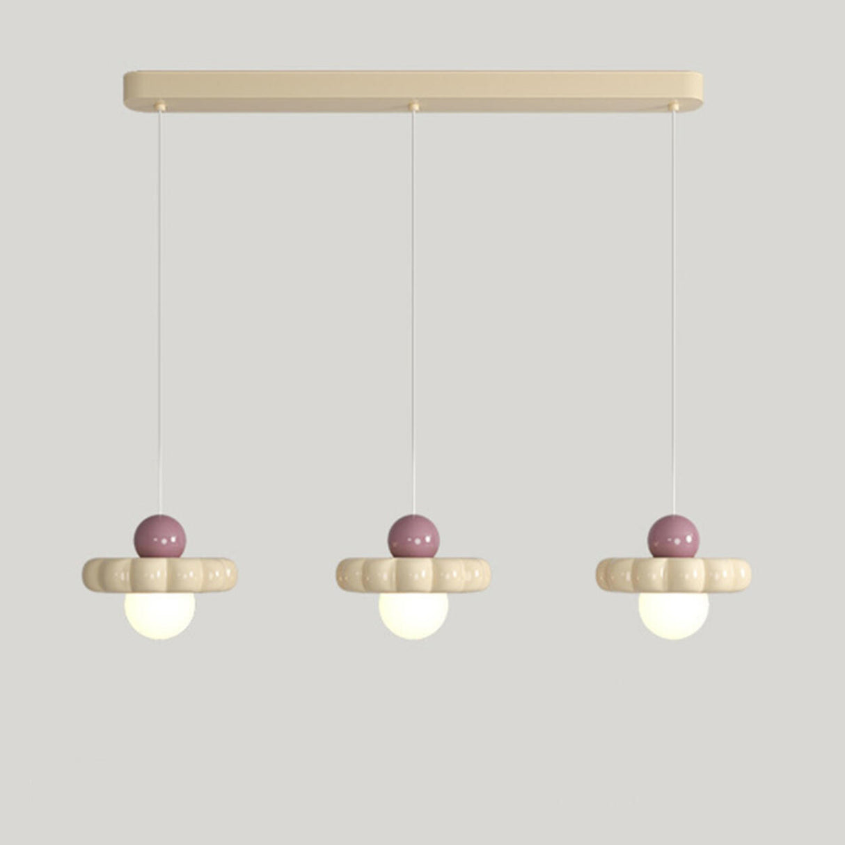 Modern White 3 Lights Resin Flower Dining Room Pendant Light Image - 3