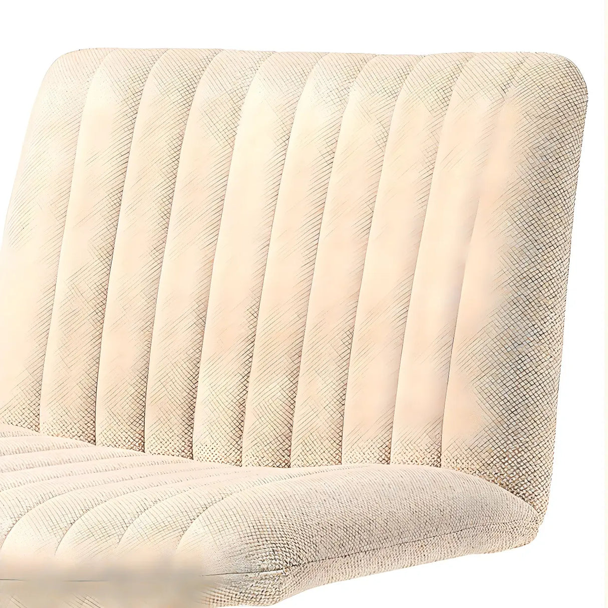 Modern White Adjustable Armless Faux Leather Office Chair Image - 8