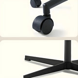 Modern White Adjustable Armless Faux Leather Office Chair Image - 9
