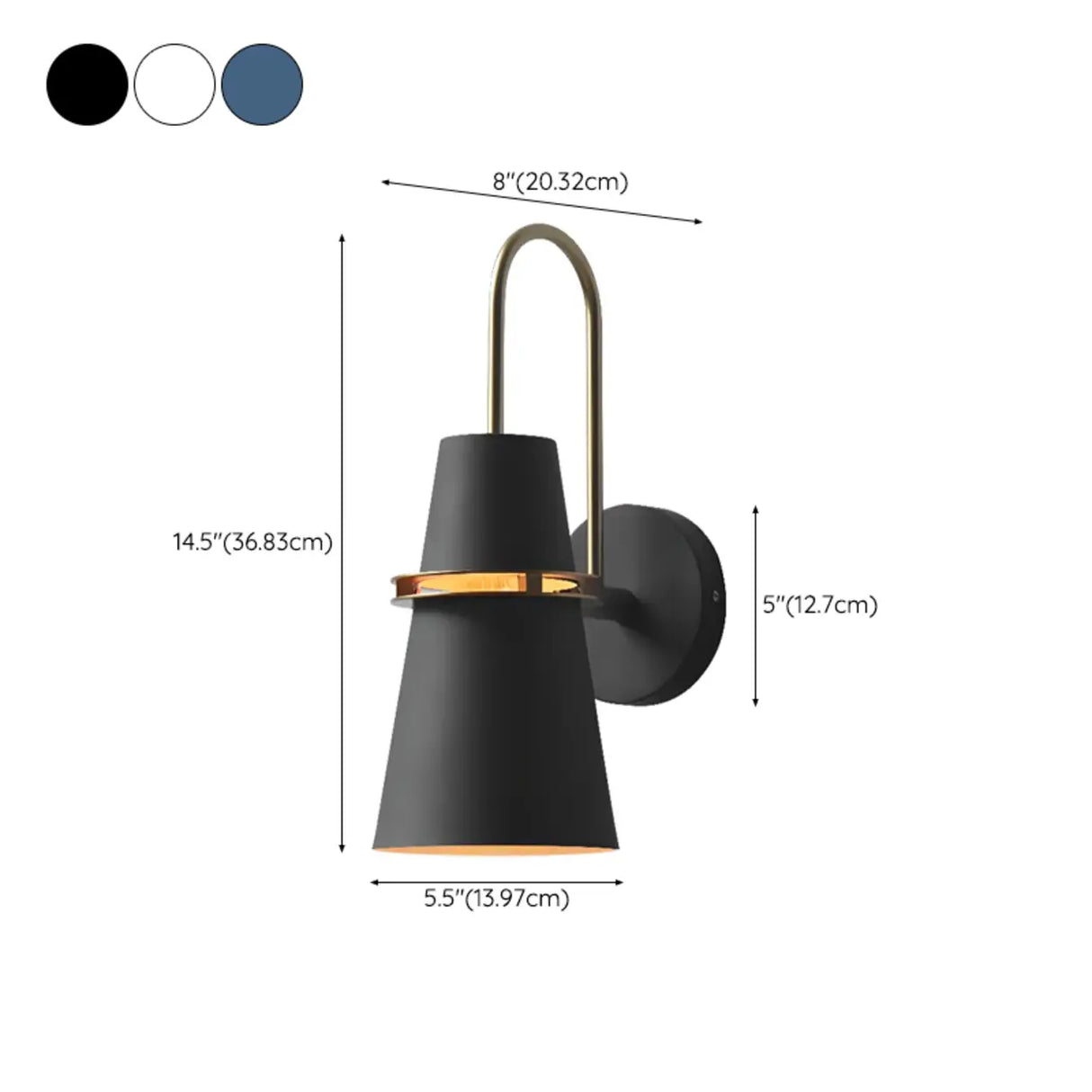 Modern White and Gold Vanity Wall Sconce Light 