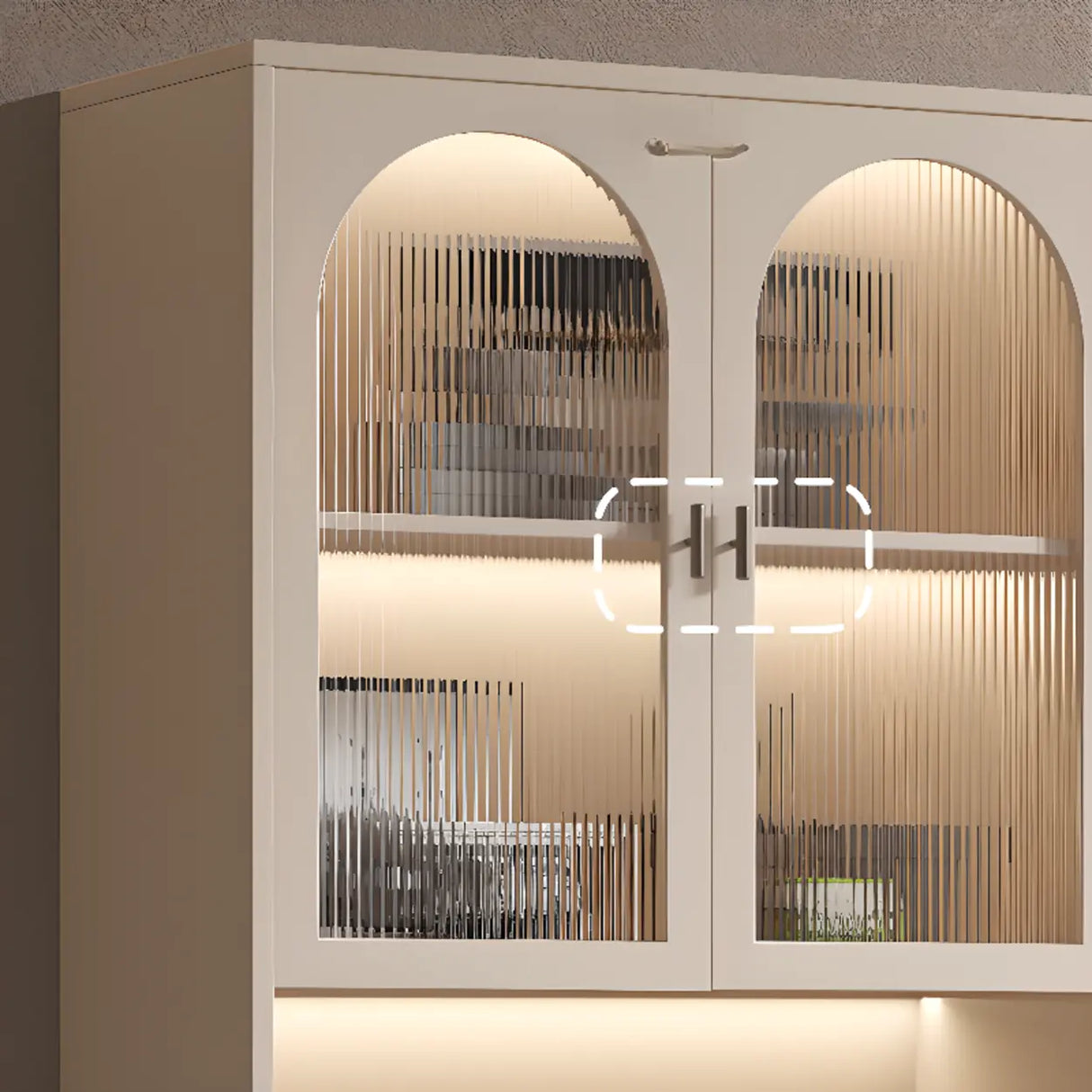 Modern White Arch Wood Large Display Bookcase with LED Image - 10