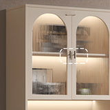 Modern White Arch Wood Large Display Bookcase with LED Image - 10