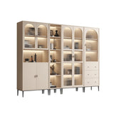 Modern White Arch Wood Large Display Bookcase with LED Image - 13
