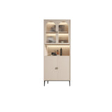 Modern White Arch Wood Large Display Bookcase with LED Image - 16