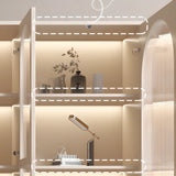 Modern White Arch Wood Large Display Bookcase with LED Image - 6