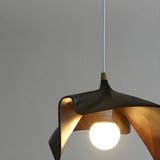 Modern White Bedroom Geometric Metal Pendant Light Image - 10