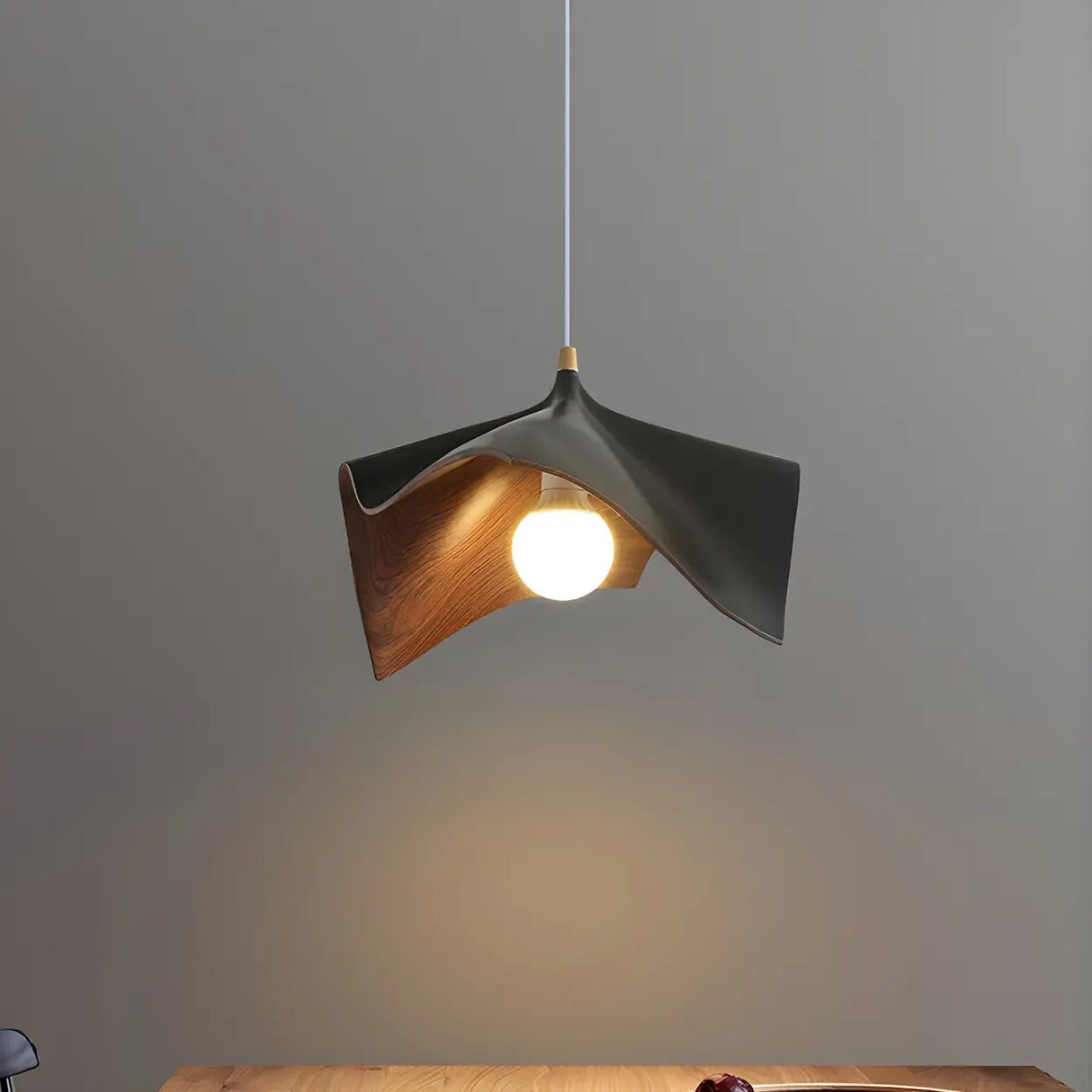 Modern White Bedroom Geometric Metal Pendant Light Image - 13