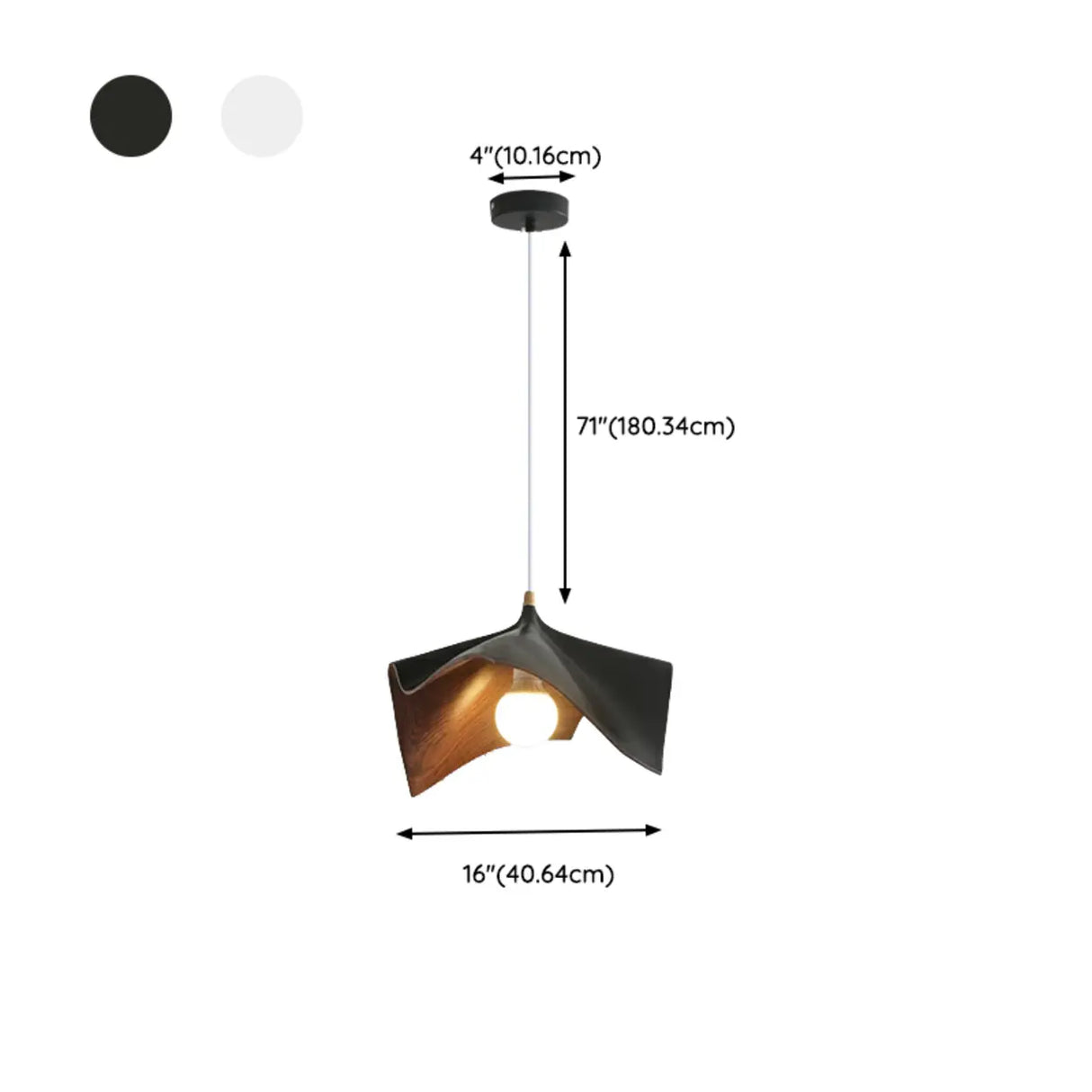 Modern White Bedroom Geometric Metal Pendant Light 