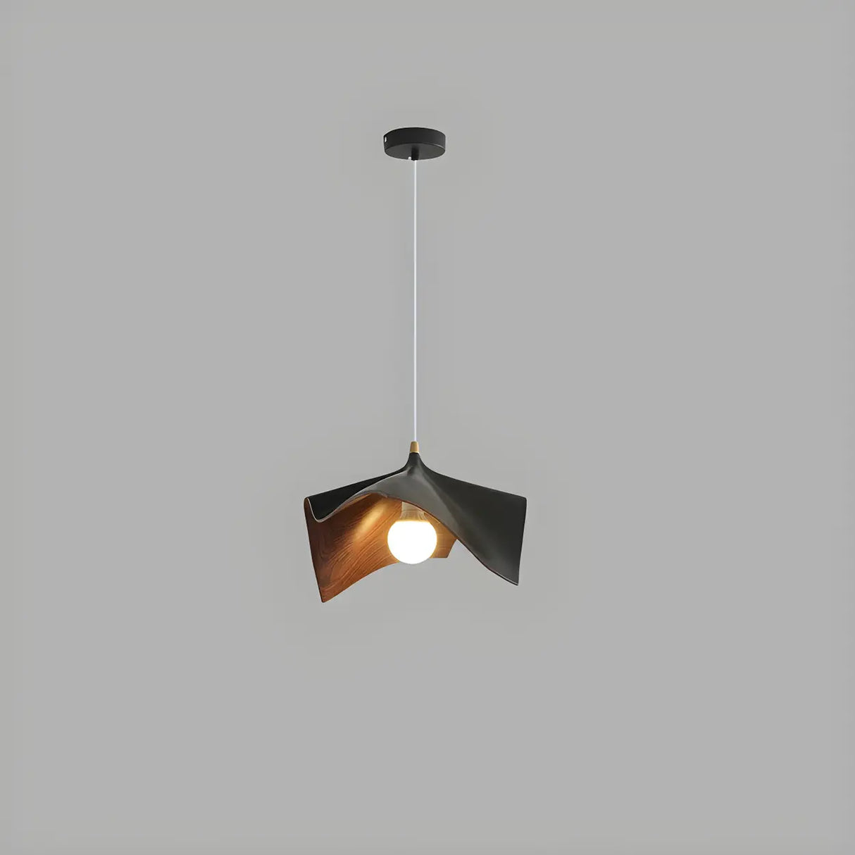 Modern White Bedroom Geometric Metal Pendant Light Image - 3