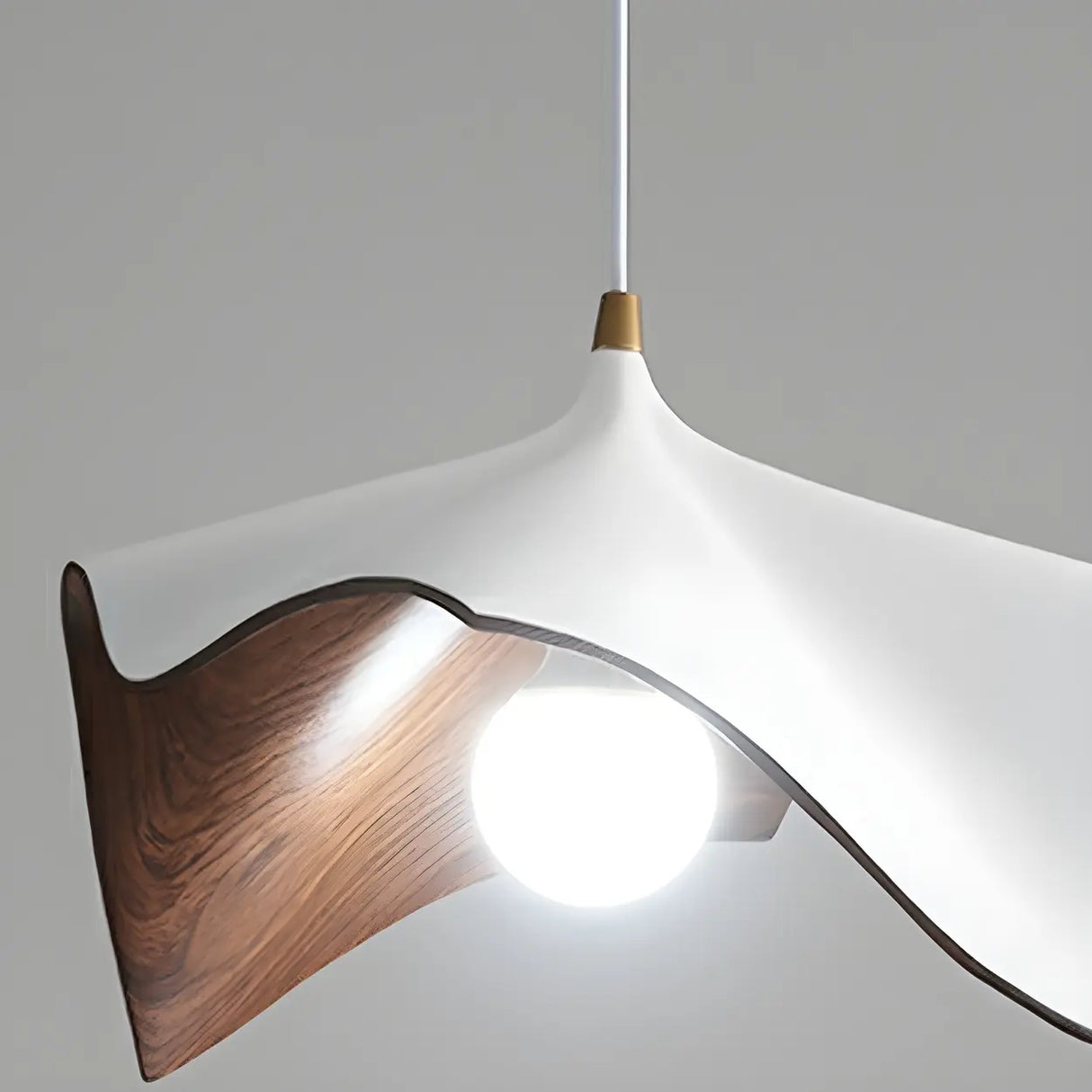 Modern White Bedroom Geometric Metal Pendant Light Image - 8