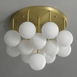Modern White Bubble Glass Flush Mount Ceiling Light Image - 11