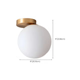Modern White Bubble Glass Flush Mount Ceiling Light #size