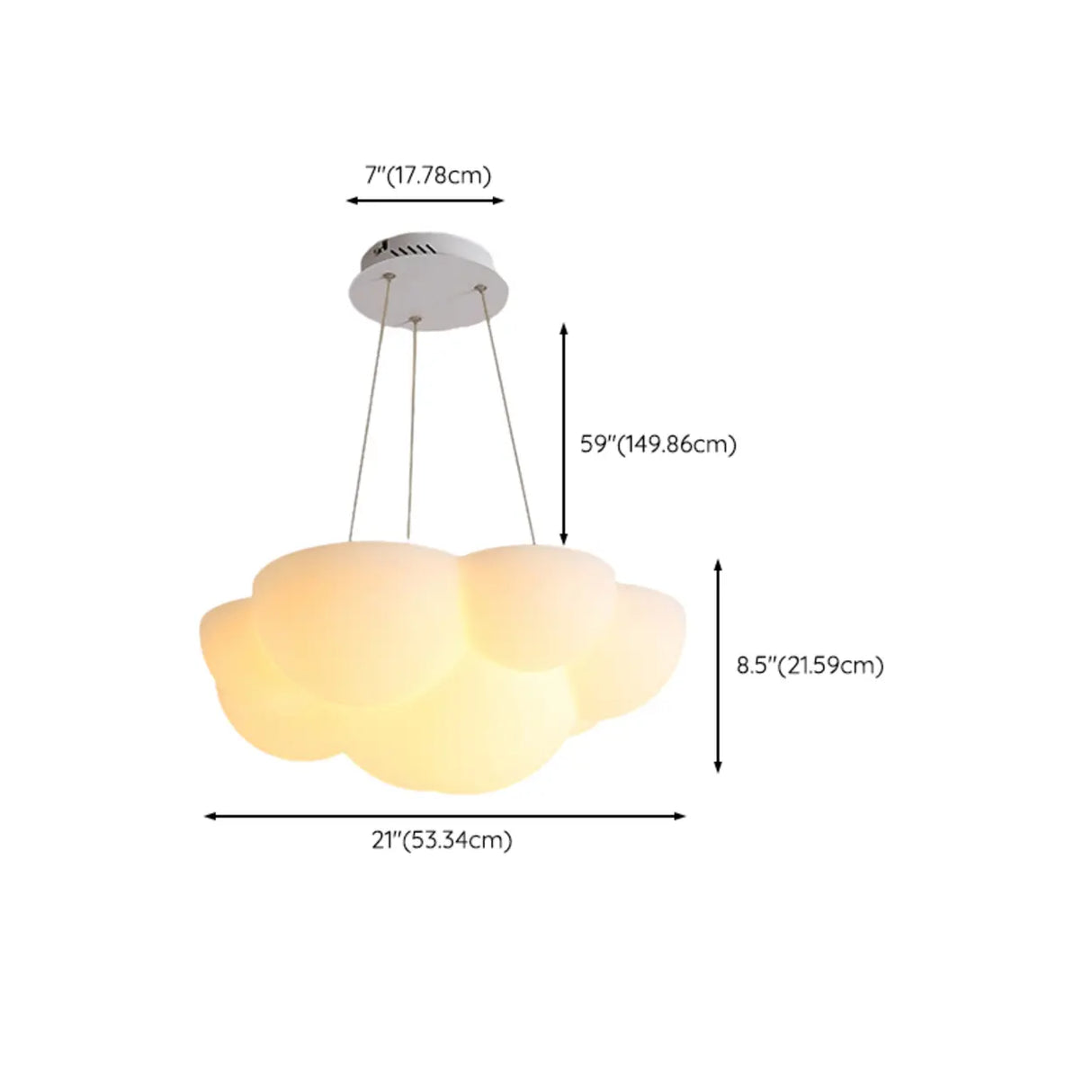 Modern White Chandeliers Cloud Pendant Light Living Room 