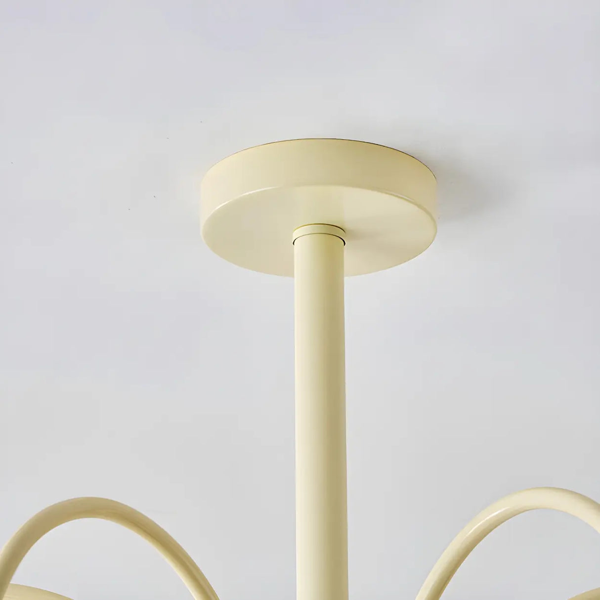 Modern White Chandeliers Downrods Dome Flower Living Room Image - 13