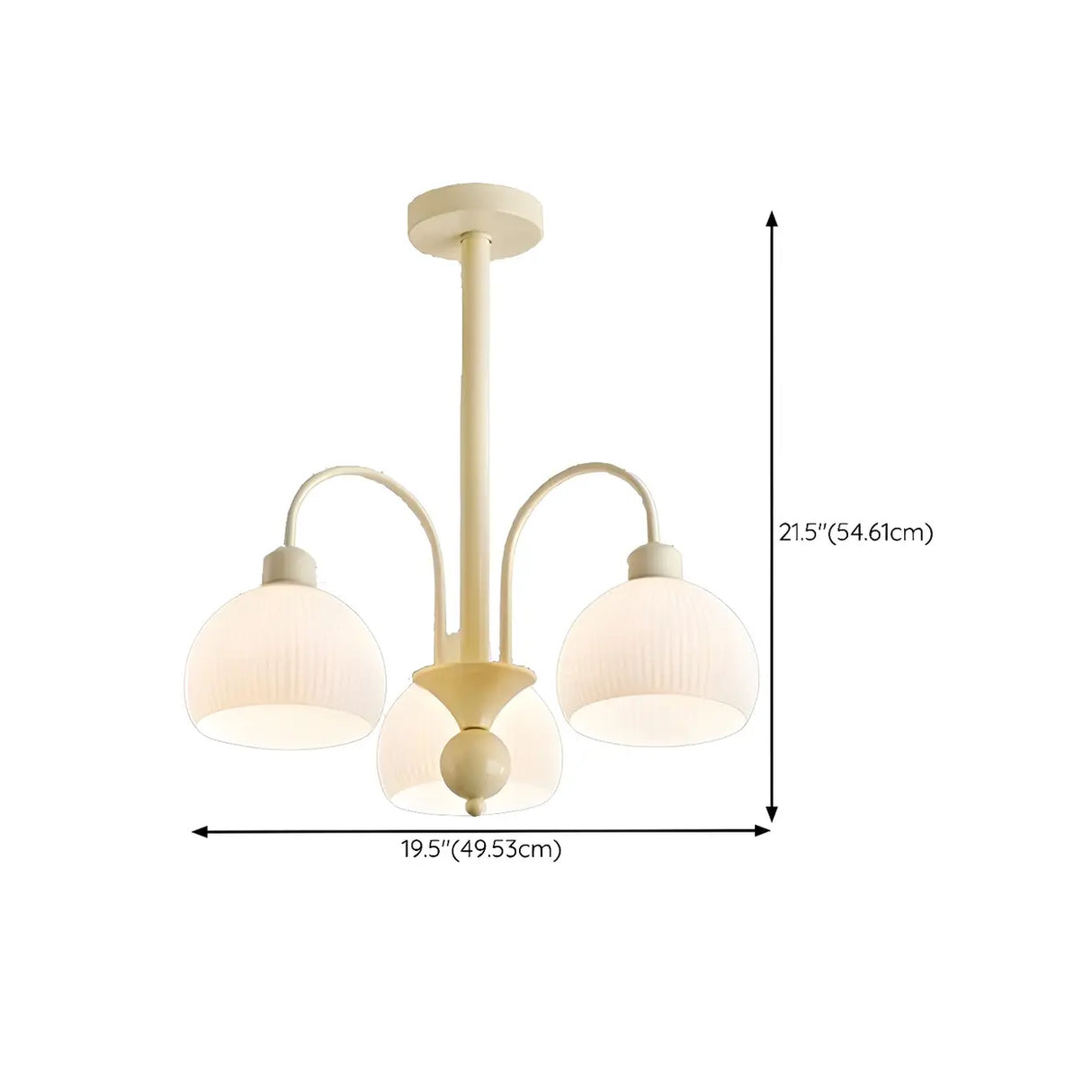 Modern White Chandeliers Downrods Dome Flower Living Room 