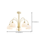 Modern White Chandeliers Downrods Dome Flower Living Room Image - 20