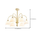 Modern White Chandeliers Downrods Dome Flower Living Room Image - 21