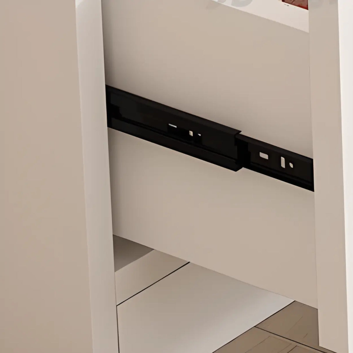 Modern White Closed Wood Drawers Storage Bookcases Image - 10