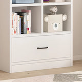 Modern White Closed Wood Drawers Storage Bookcases Image - 12