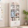 Modern White Closed Wood Drawers Storage Bookcases Image - 5