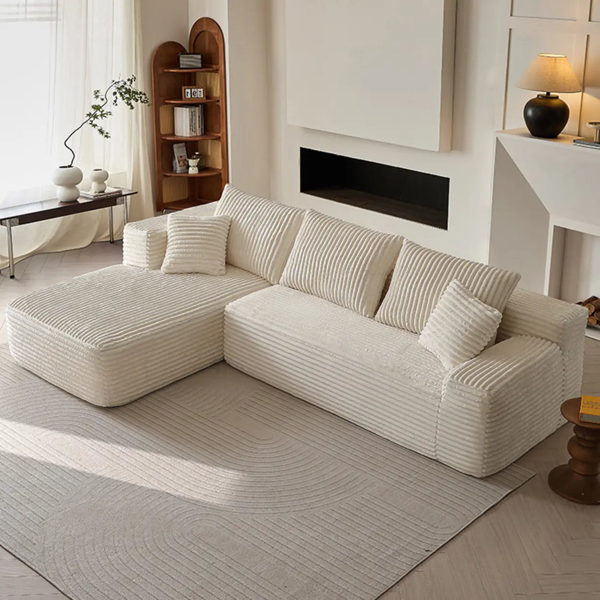 Modern White Compressed Modular Sofa Image - 1