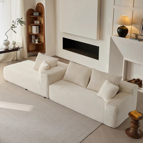 Modern White Compressed Modular Sofa Image - 2