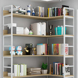 Modern White Corner Open Back Large Display Bookshelf Image - 3