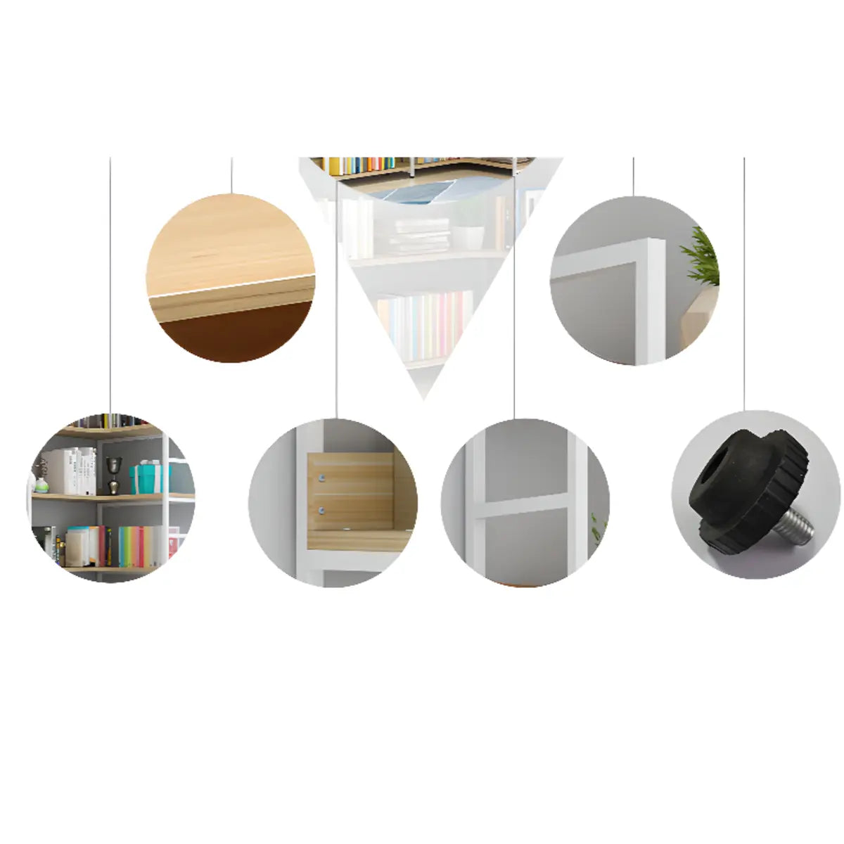 Modern White Corner Open Back Large Display Bookshelf Image - 5