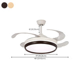 Modern White Drum Simple Ceiling Fan With LED Light Image - 19