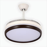 Modern White Drum Simple Ceiling Fan With LED Light Image - 9