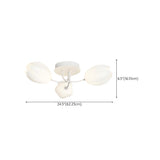 Modern White Elegant Flower Semi-Flush Mount Light #size