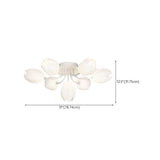 Modern White Elegant Flower Semi-Flush Mount Light Image - 21
