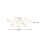 Modern White Elegant Flower Semi-Flush Mount Light Image - 22