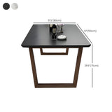 Modern White Elegant Rectangle Stone Dining Table #size