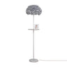 Modern White Feather Globe Floor Lamp with Shelf Image - 10