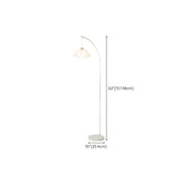 Modern White Floral Bedside Arc Metal Floor Lamp #size