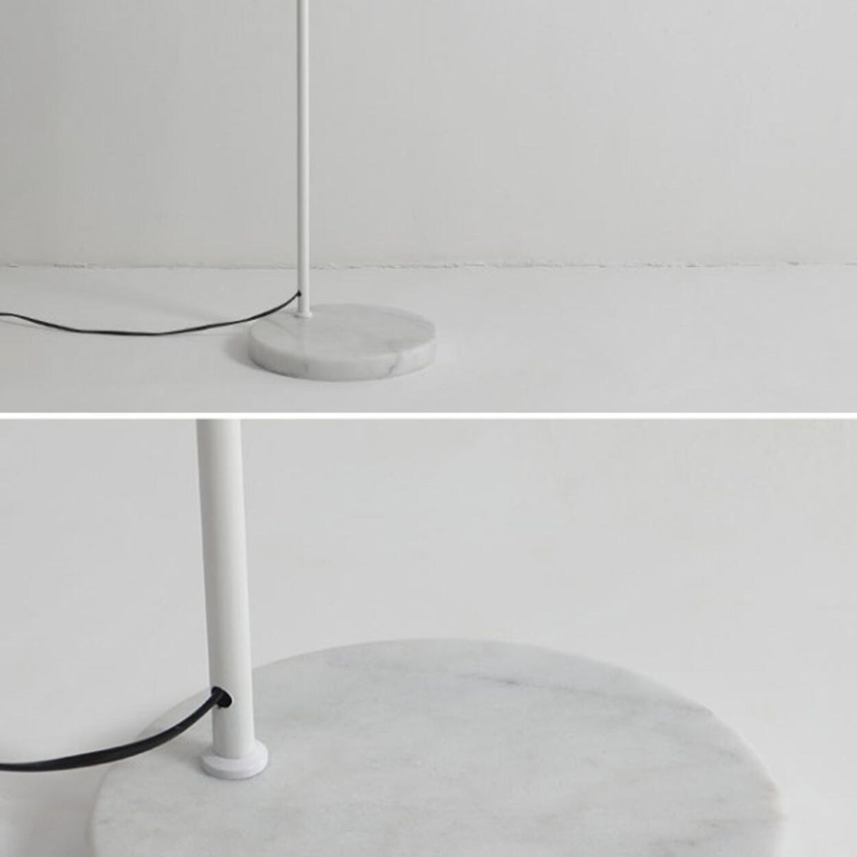 Modern White Floral Bedside Arc Metal Floor Lamp Image - 9