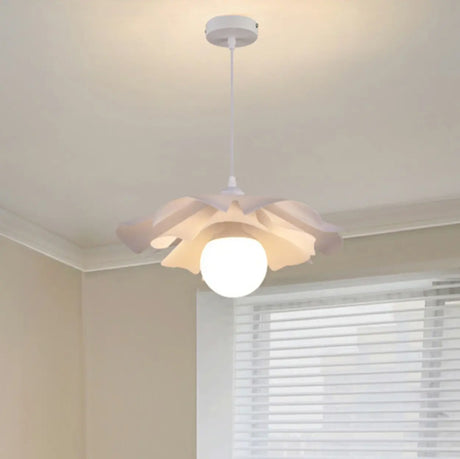 Modern White Flower Metal Pendant Light for Living Room Image - 2