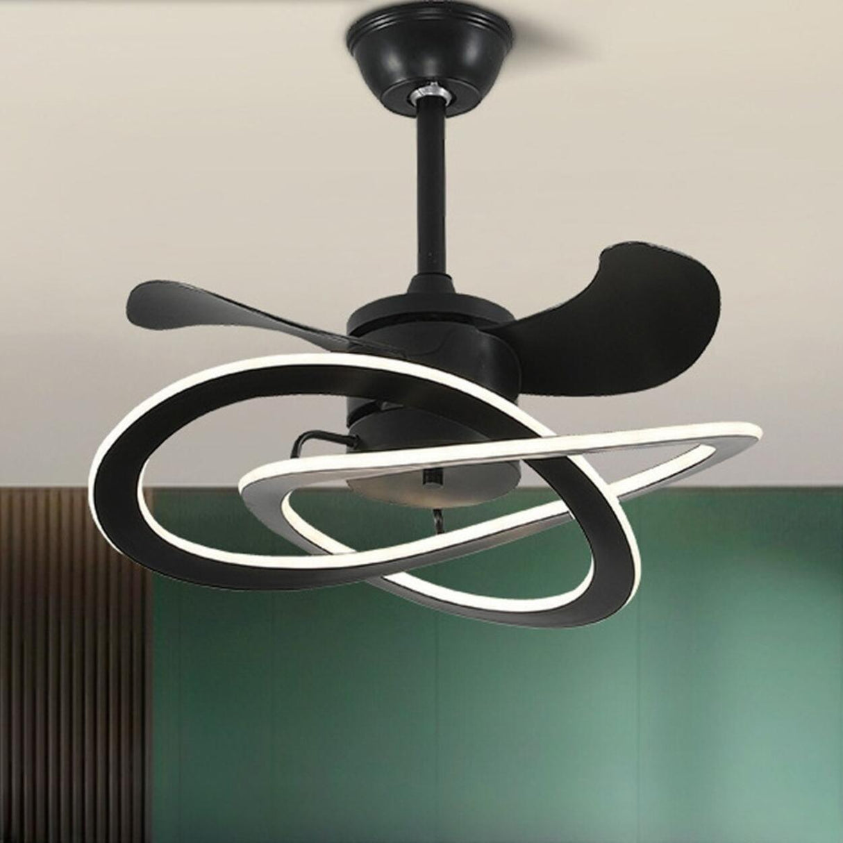 Modern White Flower Remote LED Ceiling Fan with Light Image - 3